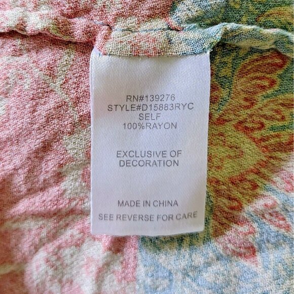 Daniel Rainn Top Multicolor Women Size Medium Tie Neck Keyhole Neck and … - Picture 6 of 7